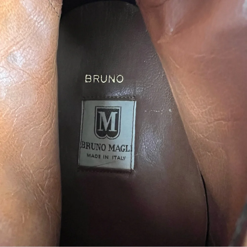 Bruno Magli Ankle Boots Men’s Size 11.5 Brown Leather Buckle Strap Almond Toe